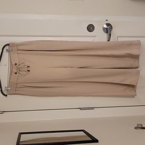 TopShop Wide Leg Pleated Elastic Waist trousers in Beige